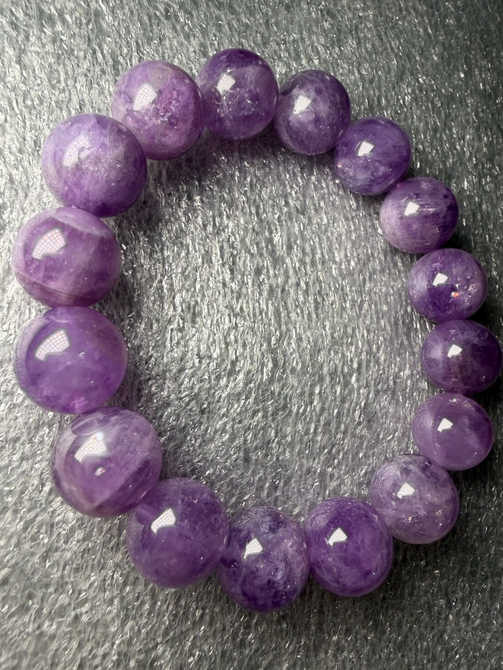 Gorgeous 13MM Purple Jade Natural Crystal Bracelet